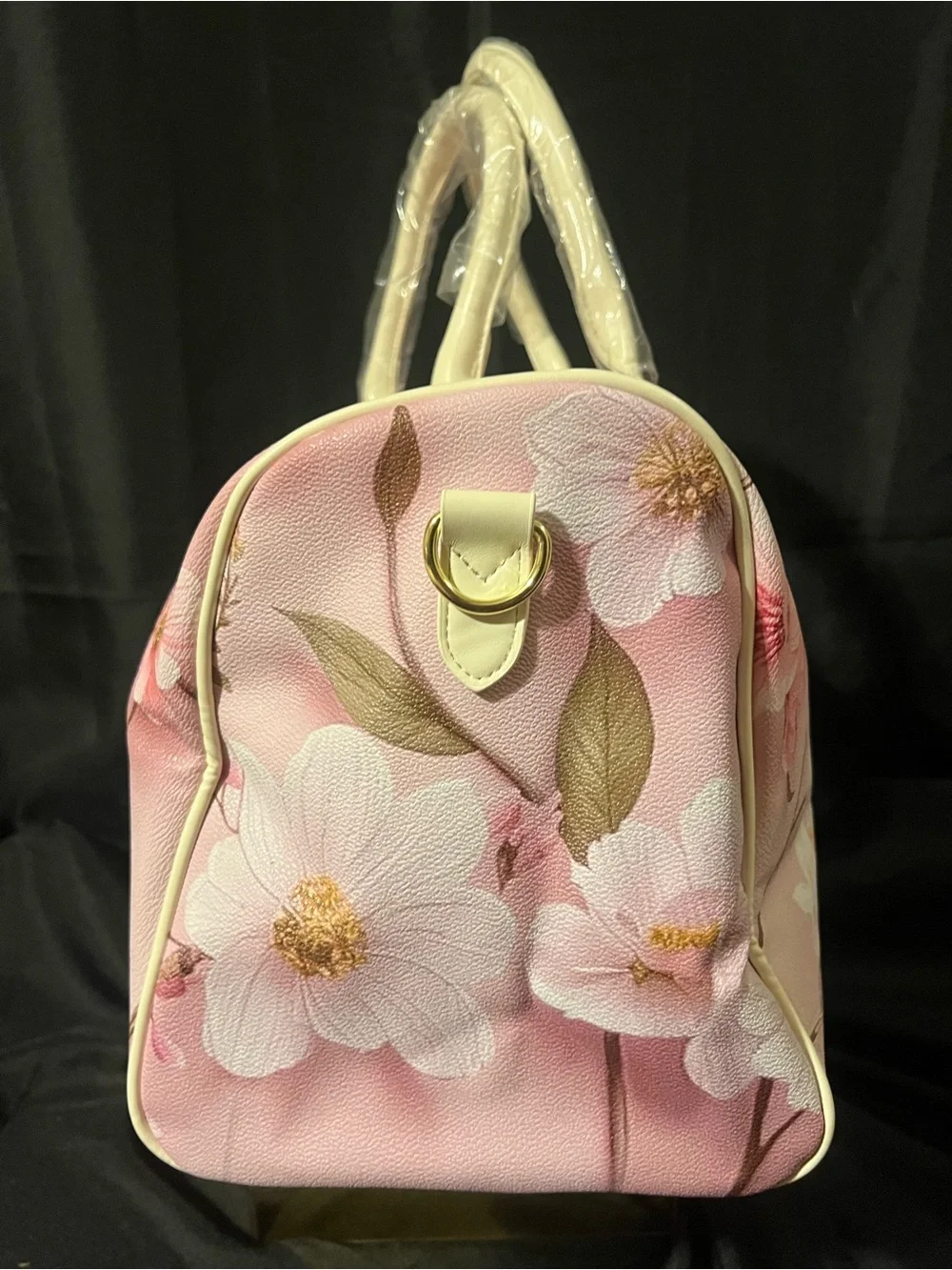 Gucci Pink Floral Travel Duffel with Signature Web Strap - Picture 4 of 13